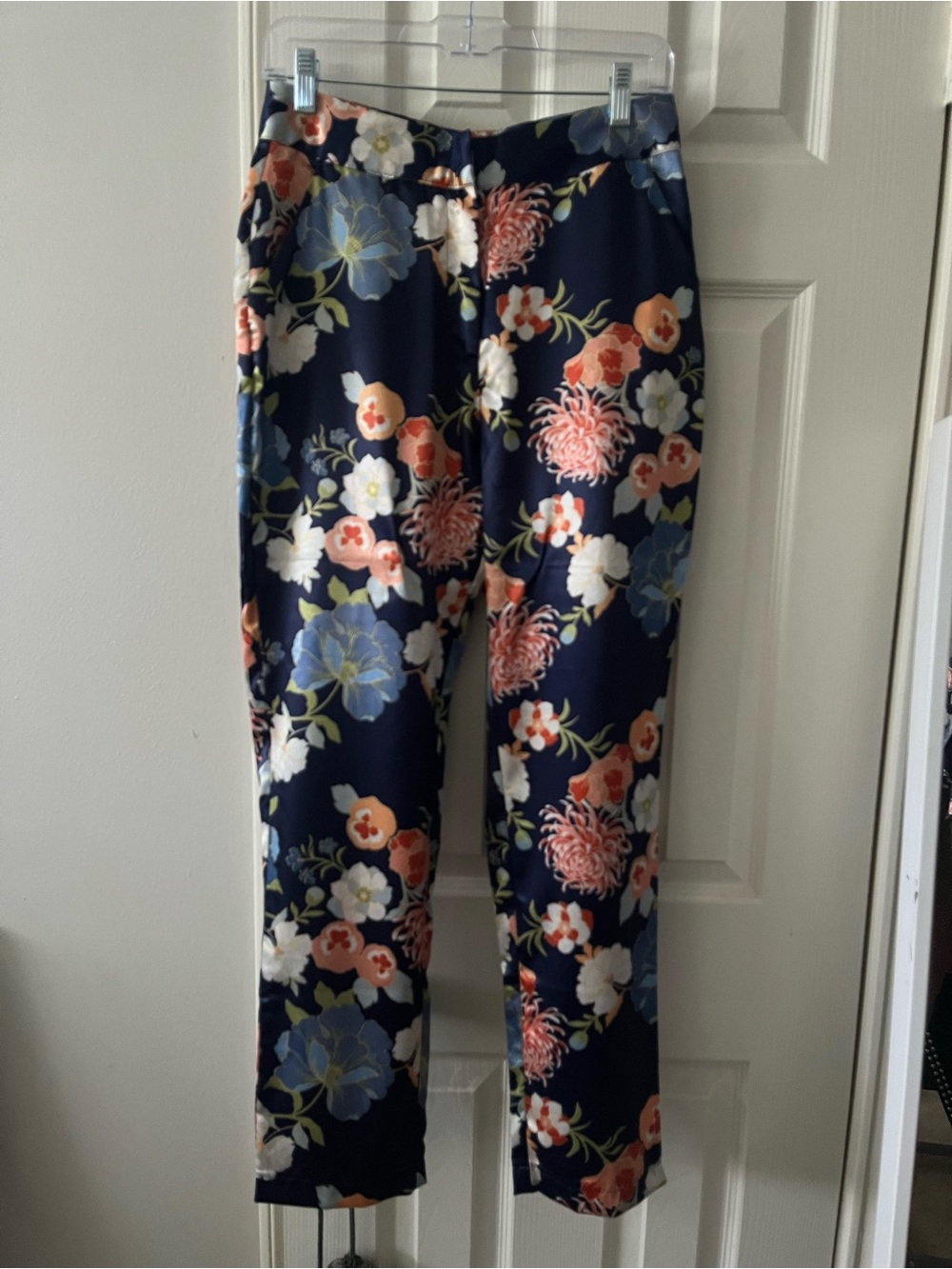 Navy Floral Print Pants by The Sang - Med NWOT
